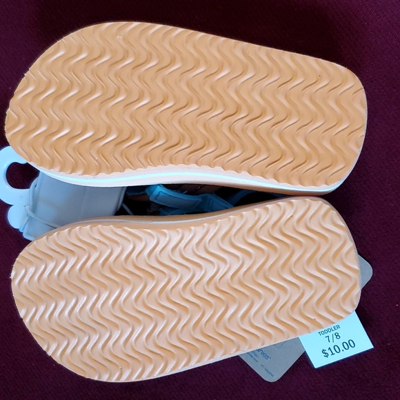 3 pair Toddler Girls Shoes Water Shoes Flip Flops Glitter Sandals  Size 7/8  NWT - Picture 7 of 10